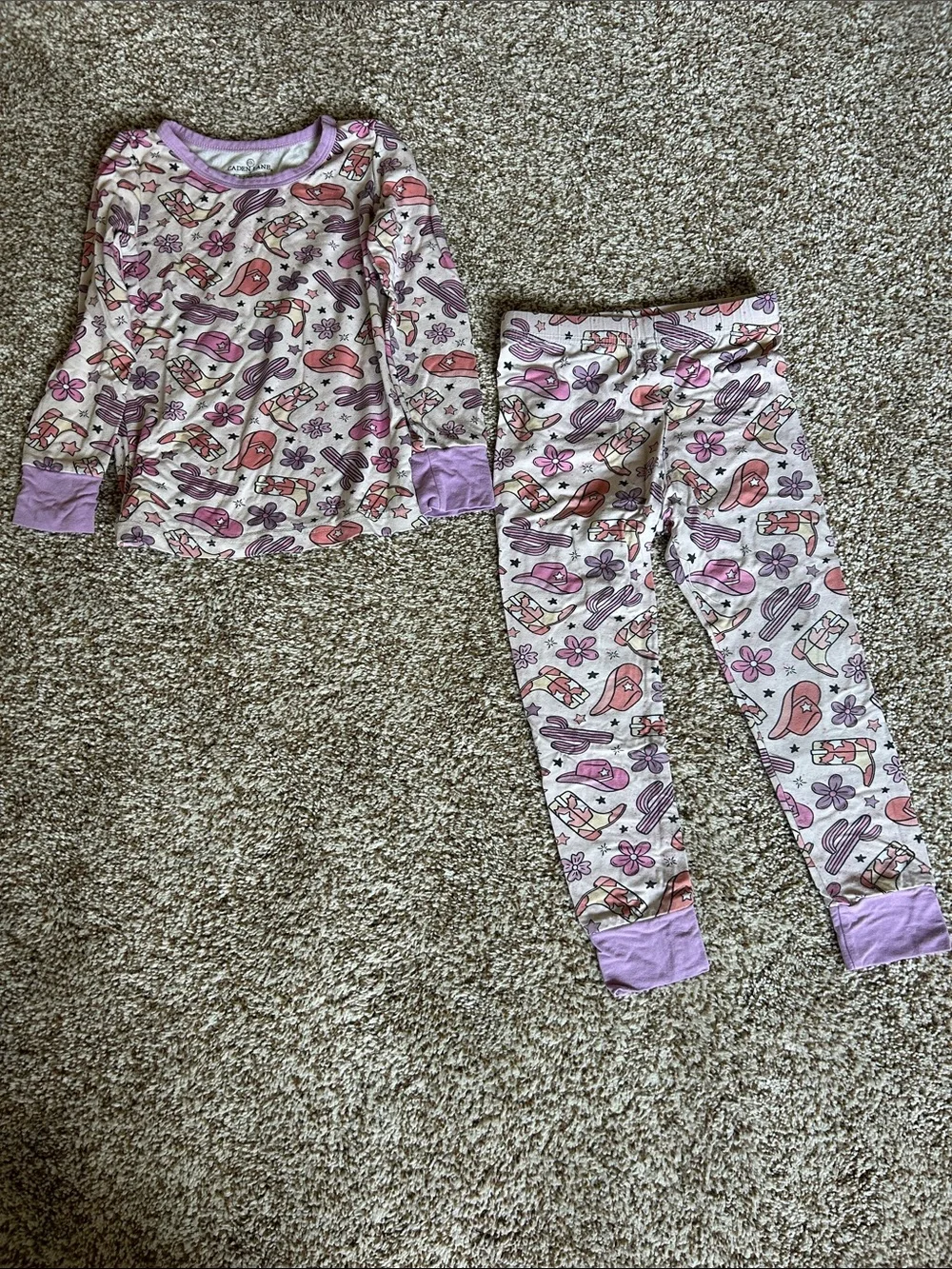 Caden Lane Pink & Purple Bird Print Two-Piece Pajama Set